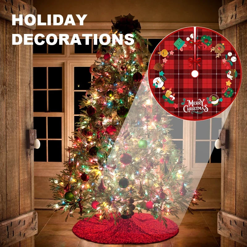 Large Round Christmas Tree Mat – Non-Slip Holiday Rug 90cm