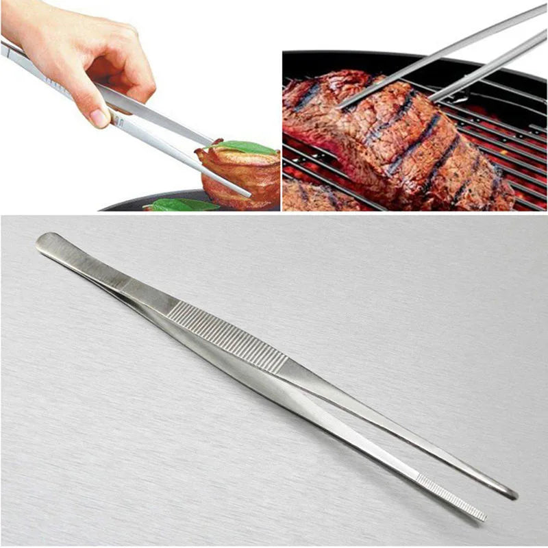 12-Inch Stainless Steel Kitchen Tongs | BBQ Chef Food Clip