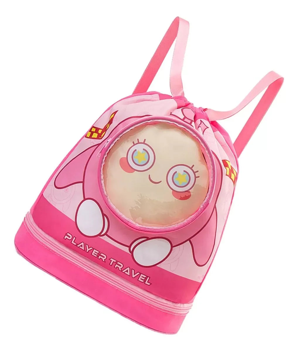 Waterproof Kids Beach Bag | Cartoon Drawstring Backpack