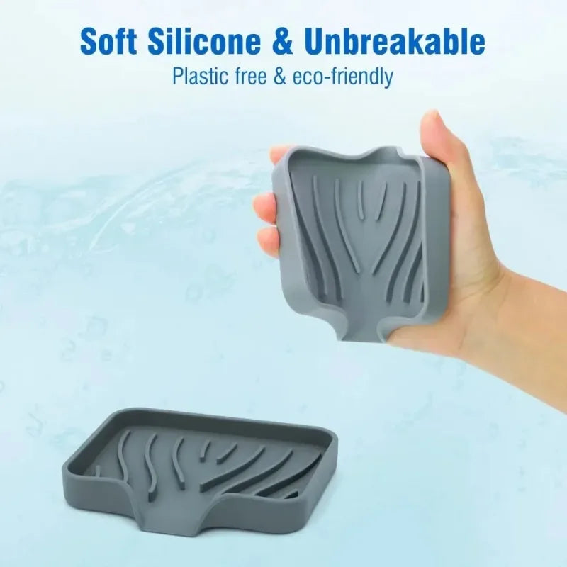 Silicone Soap Dish with Drain | Anti-Slip Sink Tray
