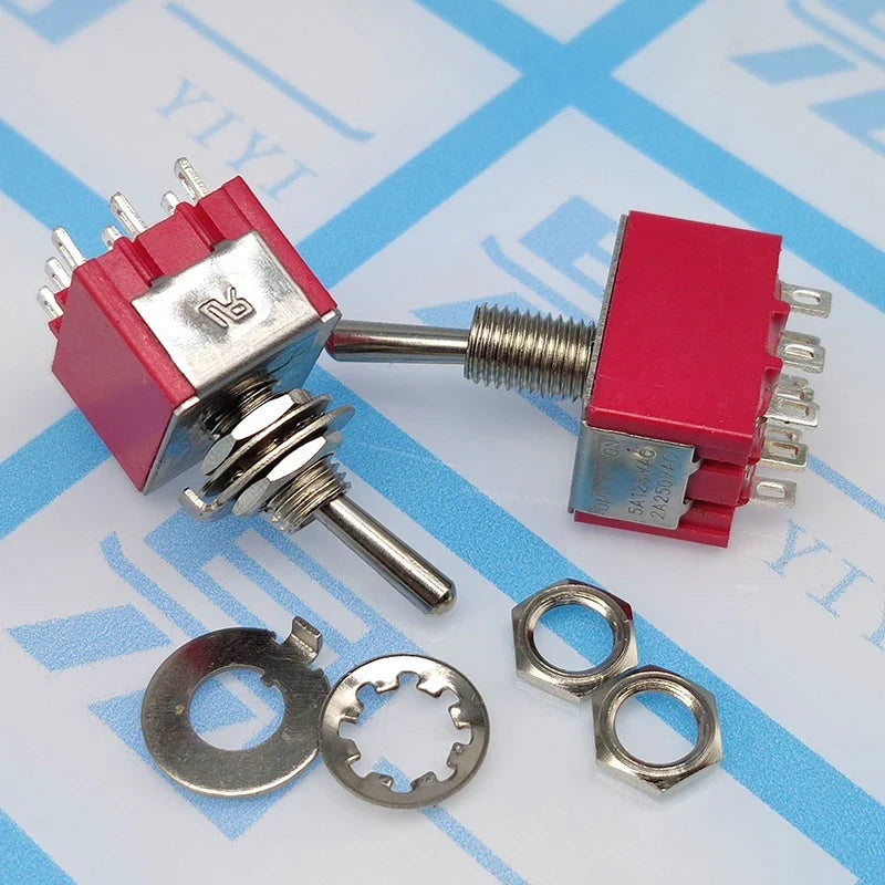 5A 125V-2A 250V AC MTS-402 Push Button Switch 9Pin Toggle Switches