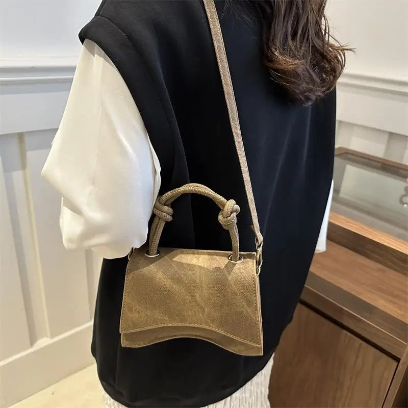 Women's Small Square Crossbody Shoulder Bag – PU Leather