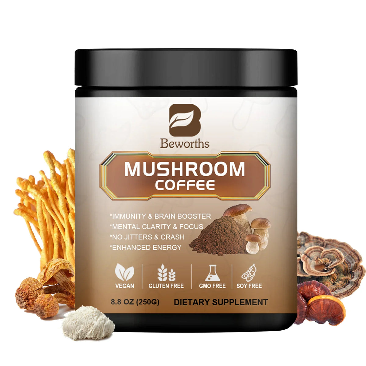 Beworths 10-in-1 Mushroom Coffee | Lion's Mane & Reishi Blend