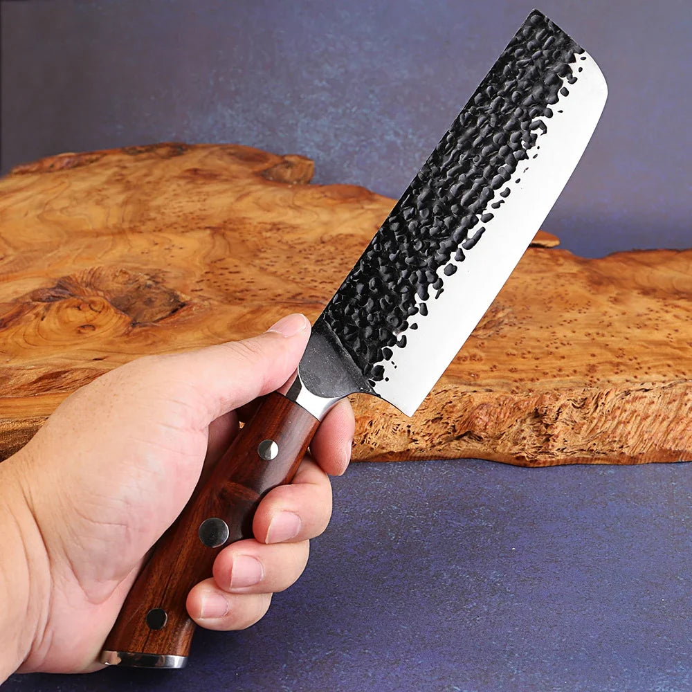XITUO 7" Nakiri Knife – Japanese Vegetable Cleaver Pakkawood