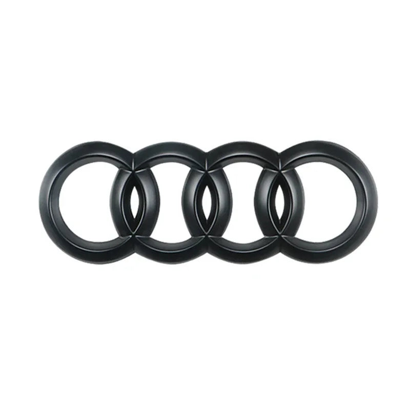 4-Ring ABS Emblem Badge for Audi A3 A4 A5 A6 Q5 Q8 TT | Black/Silver