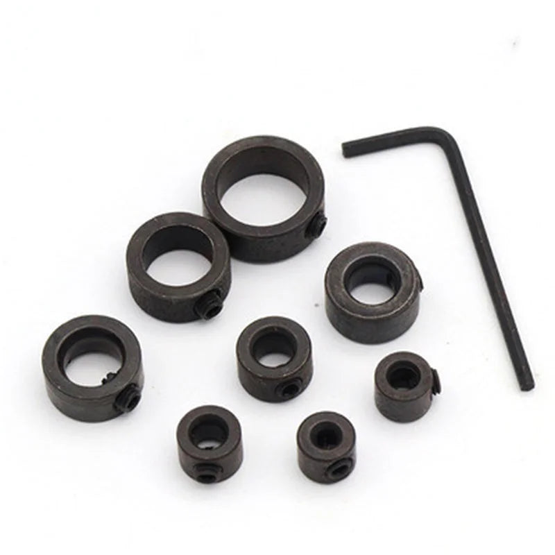 8-Piece Drill Bit Depth Stop Collar Set 3–16mm | Woodworking
