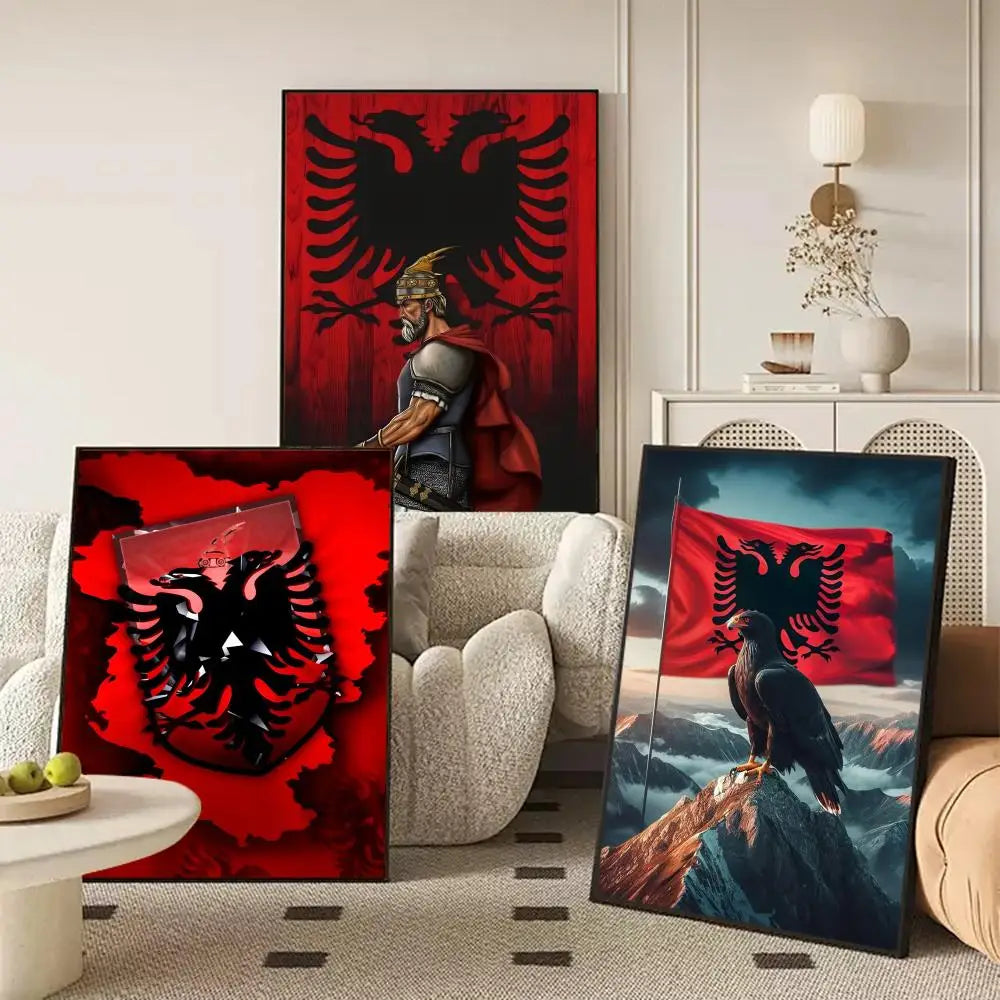 Albania Flag Self-Adhesive Wall Poster | Modern Home Decor