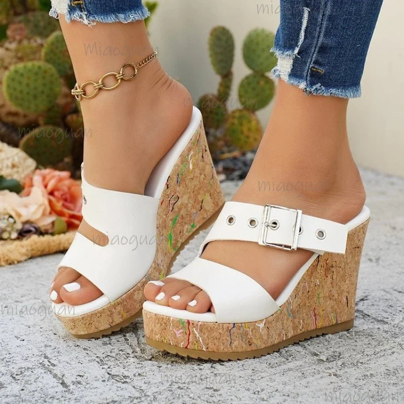 Women's Wedge Platform Sandals – High Heel Gladiator Slip-On