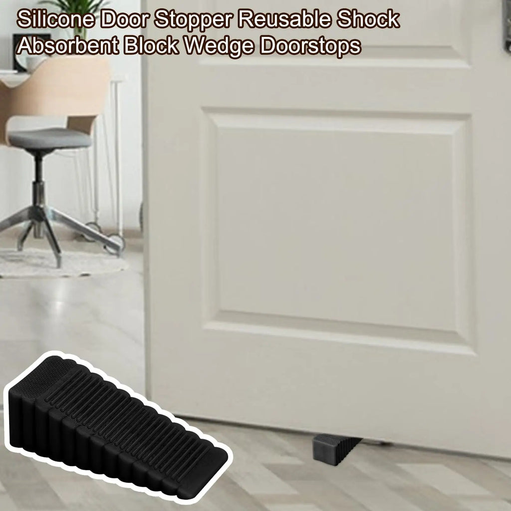Silicone Wedge Door Stopper – Reusable & Shock-Absorbent