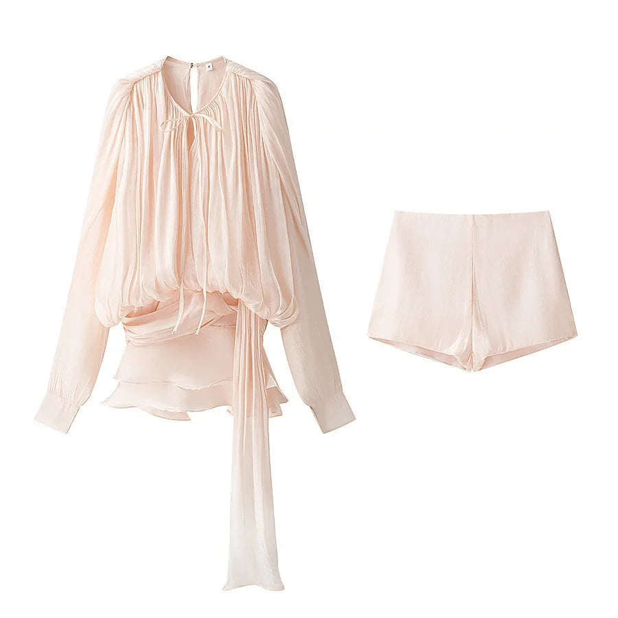 Shiny Ruffle Leaf Mini Dress | Women's Loose Summer Party Dress