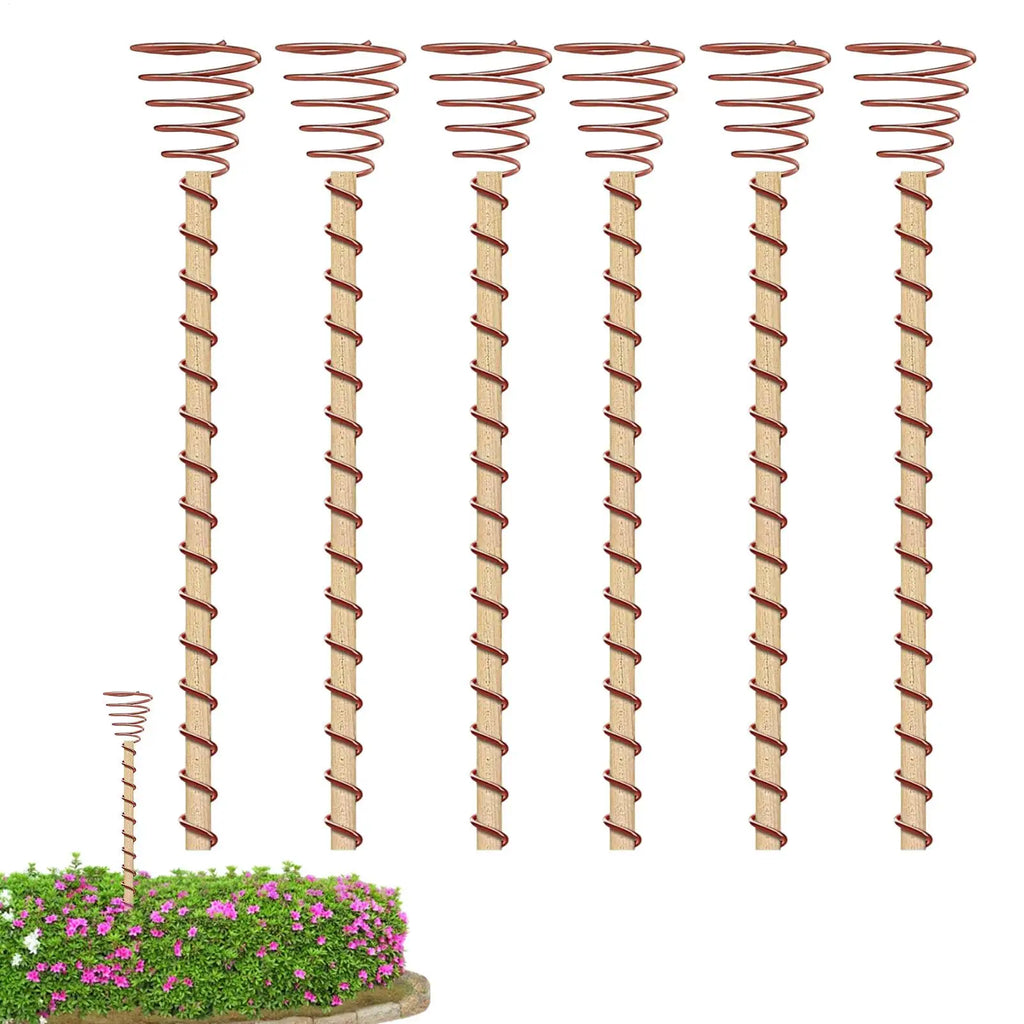6-Pack Electroculture Copper Coil Plant Stakes for Garden Growth