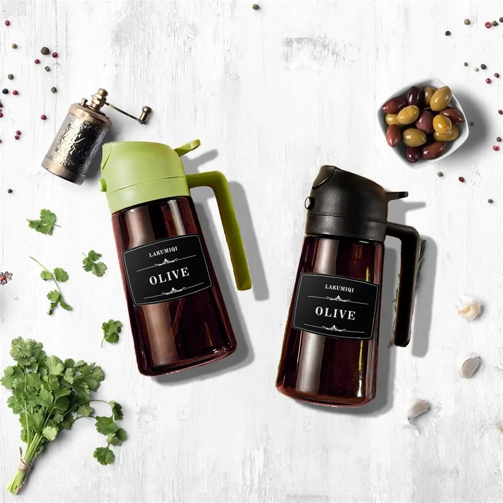 2-in-1 Glass Oil Sprayer Dispenser Leakproof Olive Bottle Cooking Air
