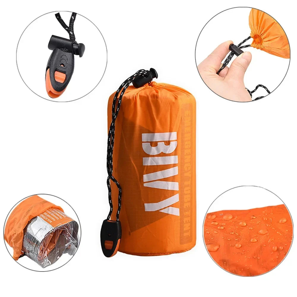 2-Person Emergency Survival Shelter Kit | Bivy Tent & Thermal Blanket