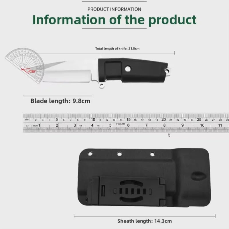 Jungle Straight Knife – Fixed Blade Camping Knife with Sheath