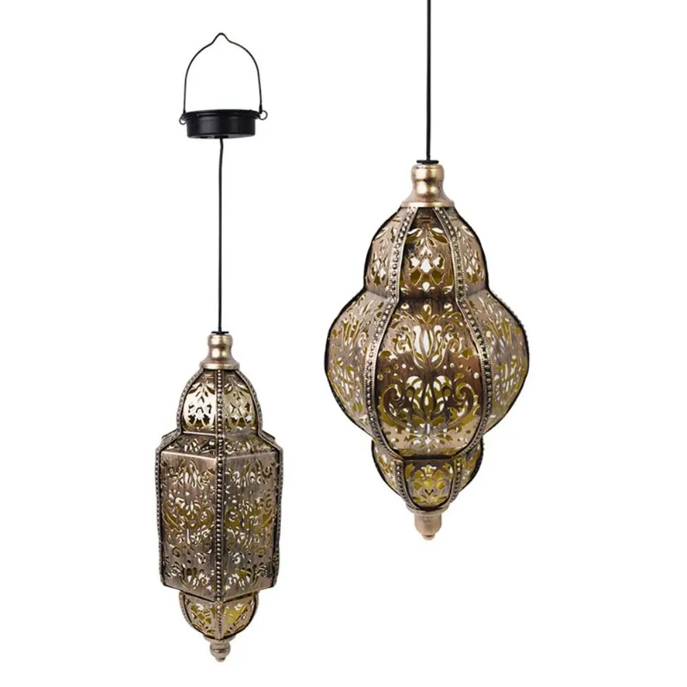 Solar Iron Art Garden Lantern | Waterproof Outdoor Hanging Light