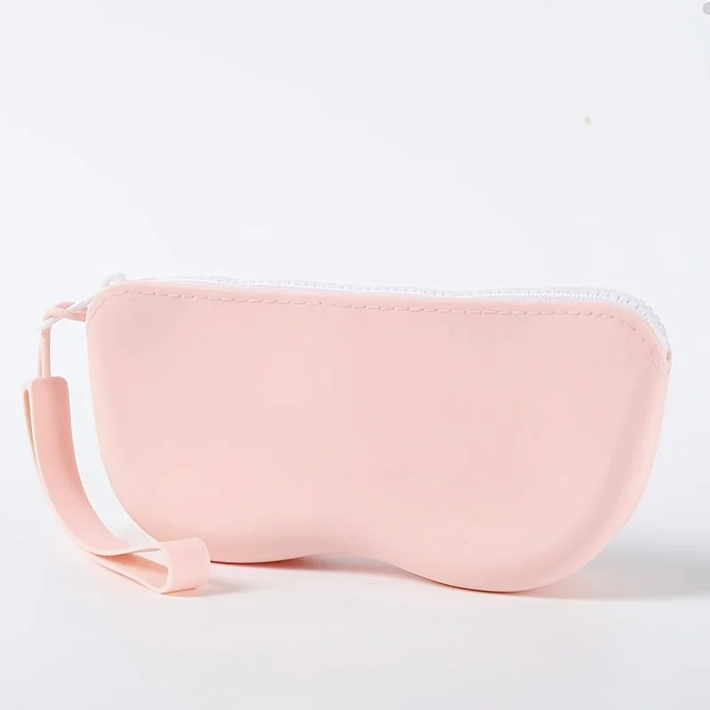 Portable Silicone Glasses Case Zipper Closure Minimalist Eyeglass