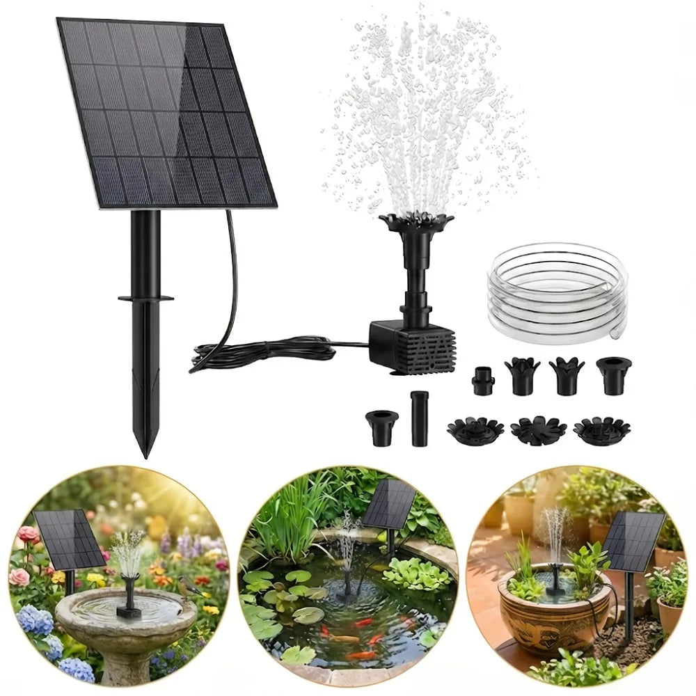 Solar Fountain Pump 3.5W – 16 Nozzles for Garden & Bird Bath