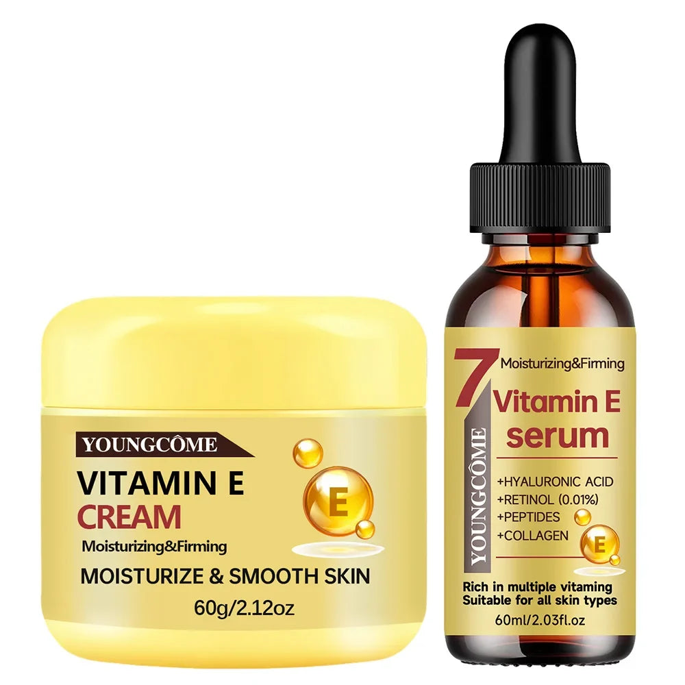YOUNGCOME Vitamin E Cream & Serum Set – Hydrating Face Care