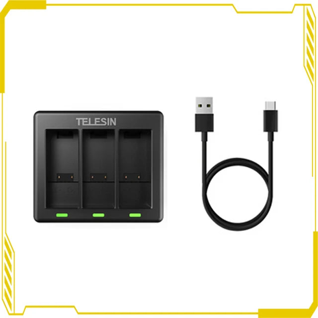 TELESIN Quick Battery Charger 3 Slots Gopro 9 10 11 Hero Black Action