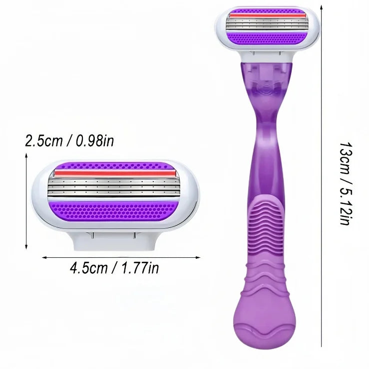 Women's Reusable Razor – 1 Handle & 3 Triple-Blade Cartridges
