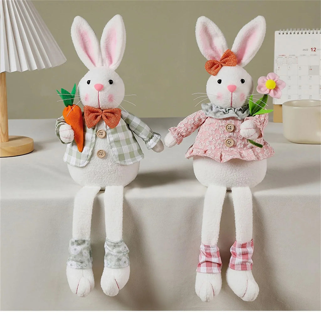 Easter Bunny Plush Figurine | Spring Décor Rabbit Sculpture