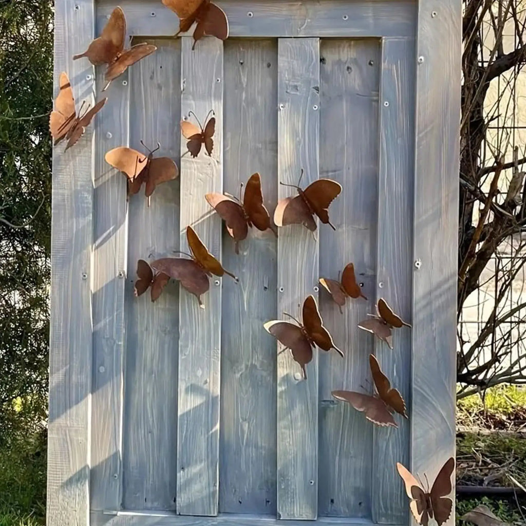 15-Piece Metal Butterfly Wall Decor – 3D Art for Home & Garden