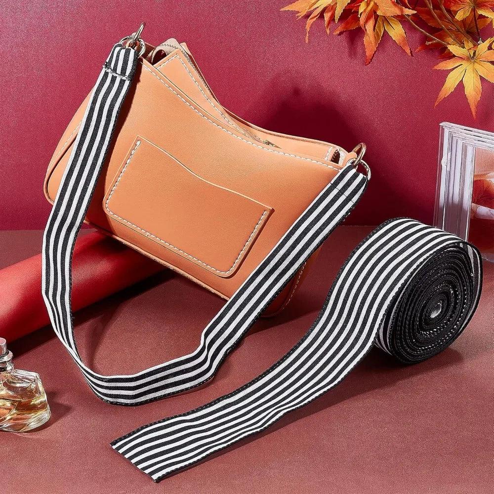 Black & White Striped Polyester Ribbon 2.5" – 12 Yards per Roll