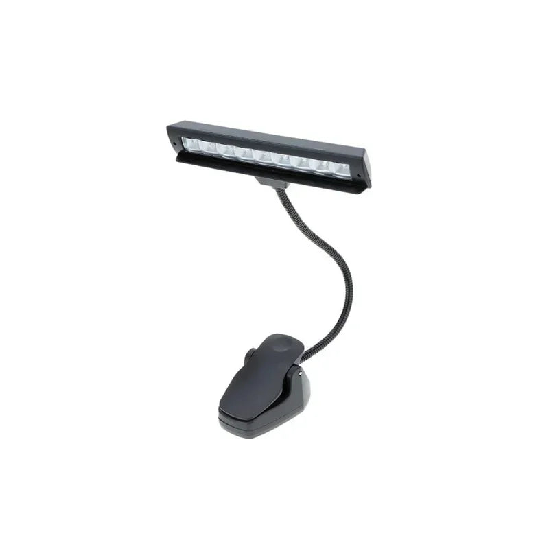 10 LED White Reading Orchestral Sheet Music Stand Light Lamp Battery