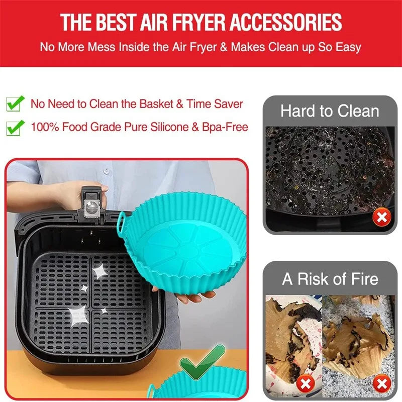 Silicone Air Fryer Baking Mold – Reusable Muffin & Cake Pan