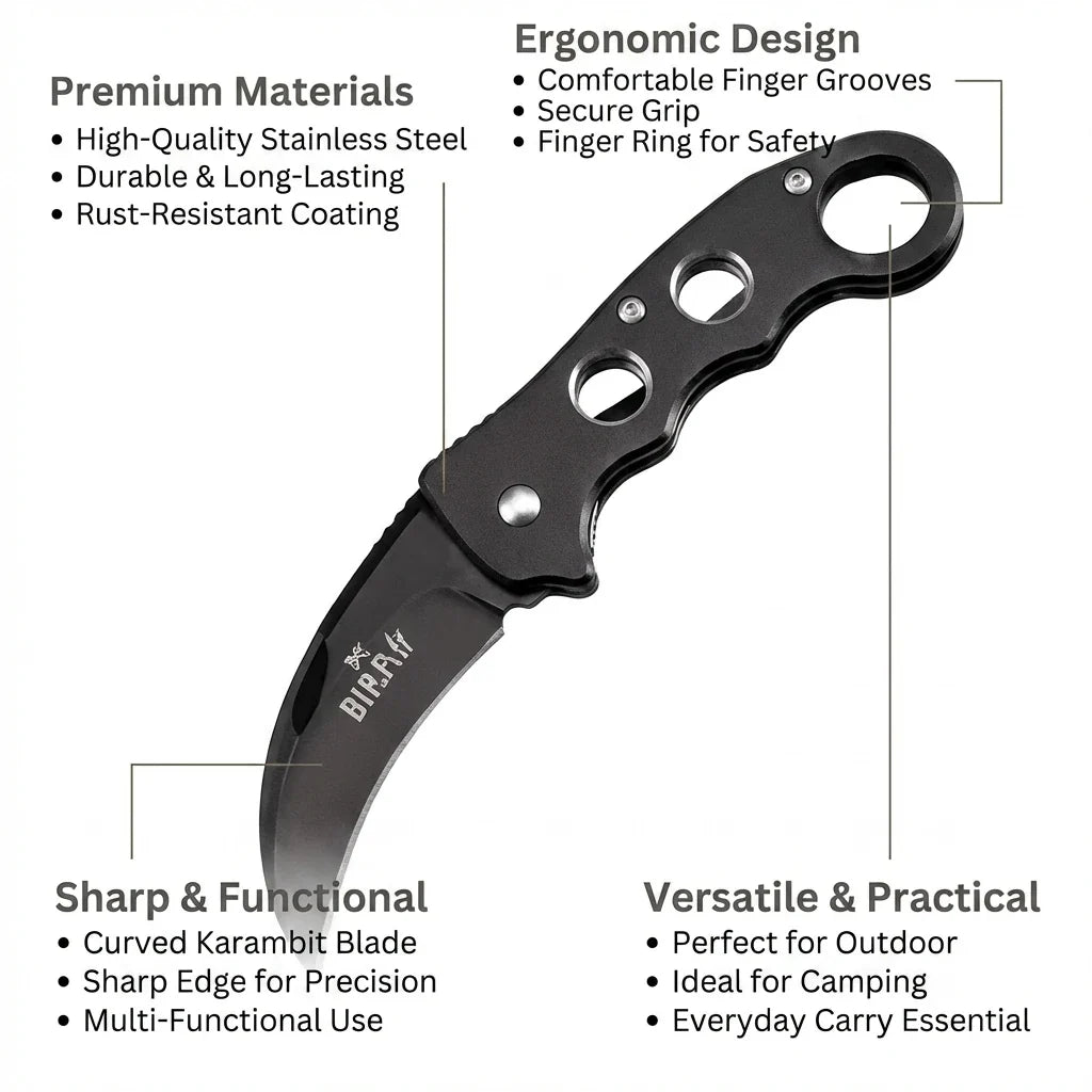 Folding Stainless Steel Multi-Purpose Camping & Fruit Knife