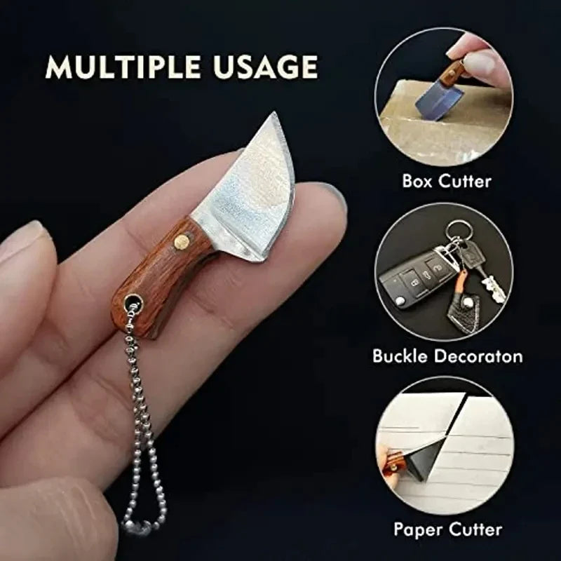 4-Piece Mini Stainless Steel Keychain Knife Set | Pocket Utility