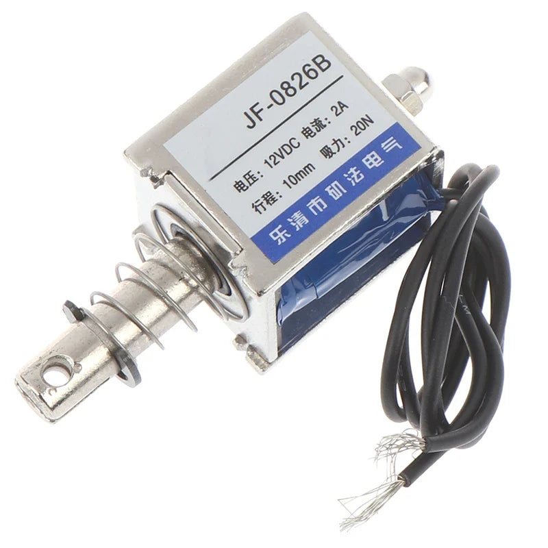 JF-0826B 12V 2A 20N Push Pull Open Frame Solenoid Electromagnet