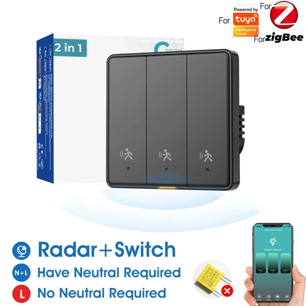 ZigBee Smart Wall Switch | AC 110–240V | Black & White