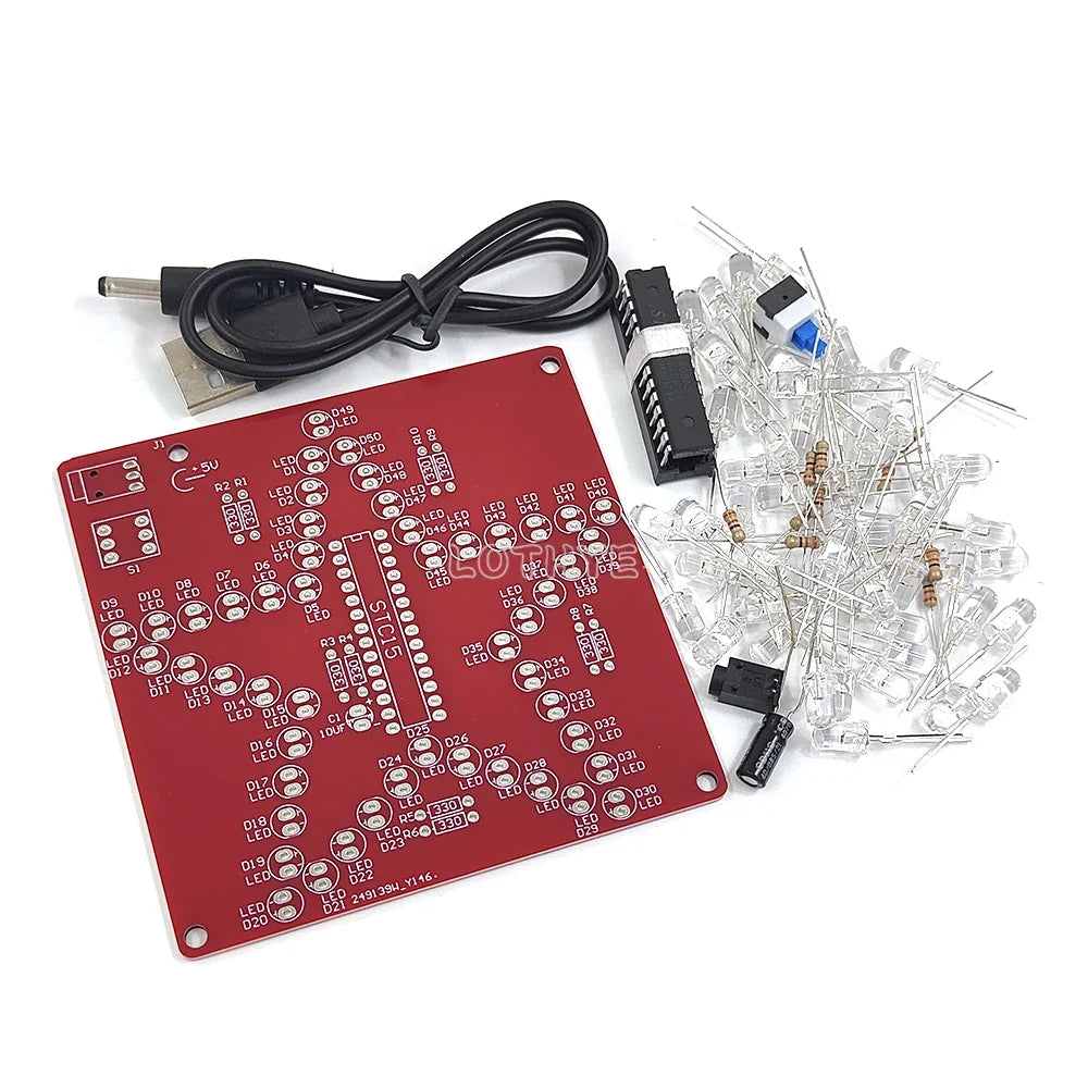 RGB LED Pentagram DIY Kit – 51 Microcontroller 5V Solder Kit