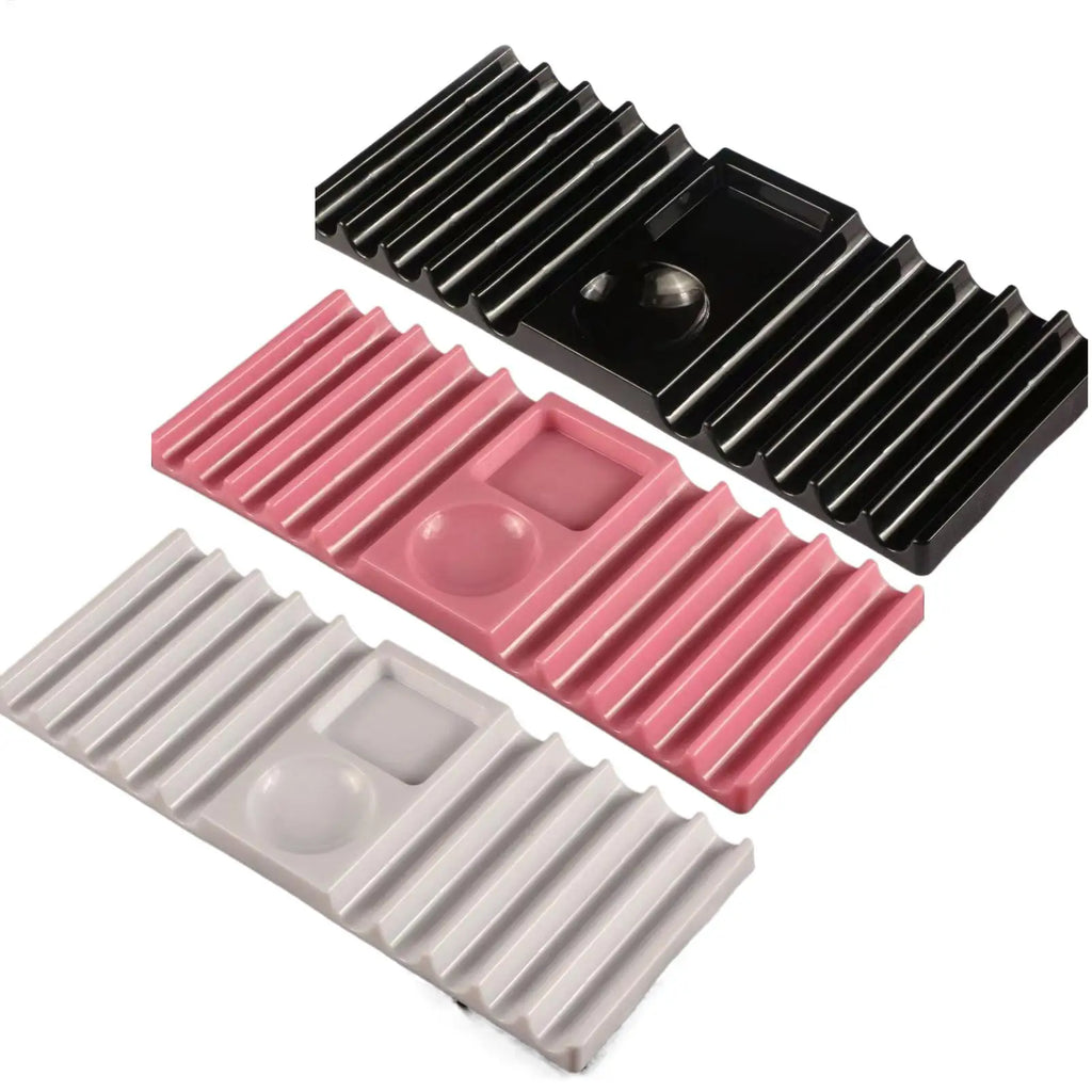 Nail Brush Holder – 10-Compartment Organizer & Color Palette
