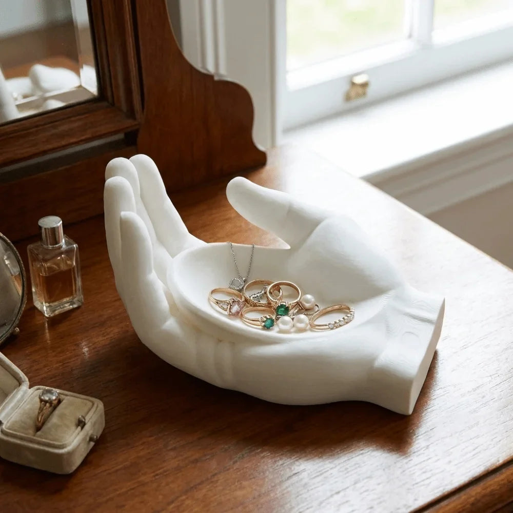 Palm Shaped Jewelry Tray | Minimalist Resin Display Dish