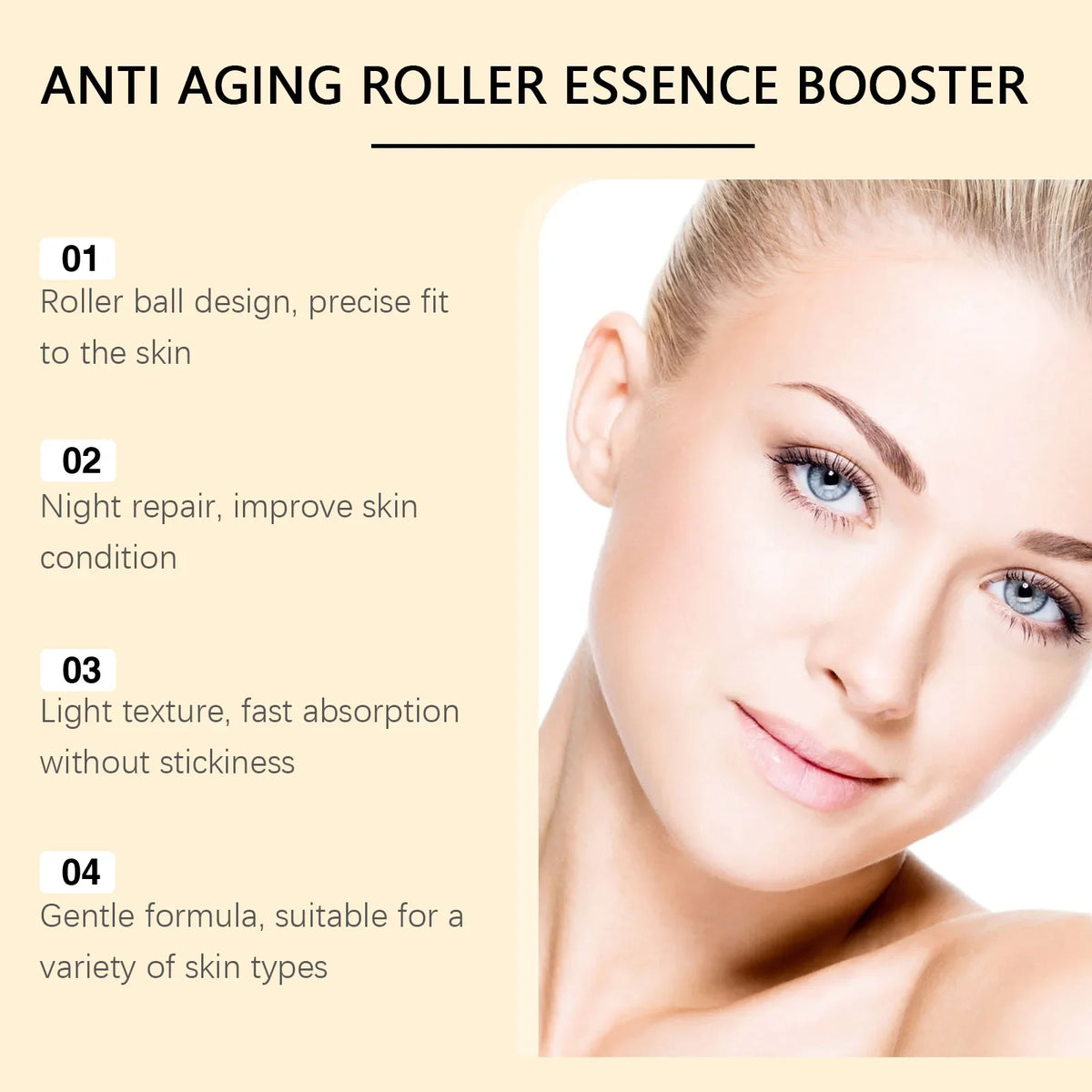 Ouhoe Roller Face Serum – Anti-Aging Night Essence & Moisturizer