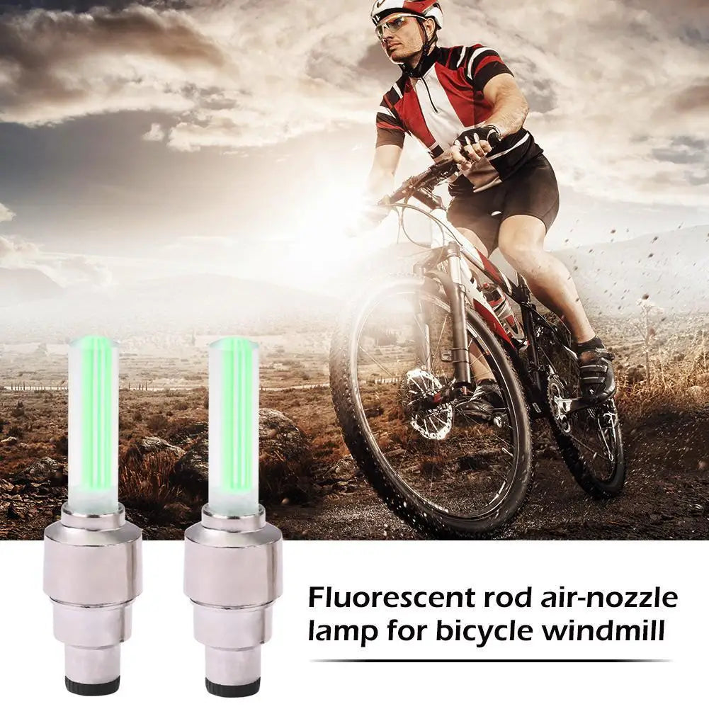 LED Bicycle Valve Light – Neon Spoke Night Safety Tire Light