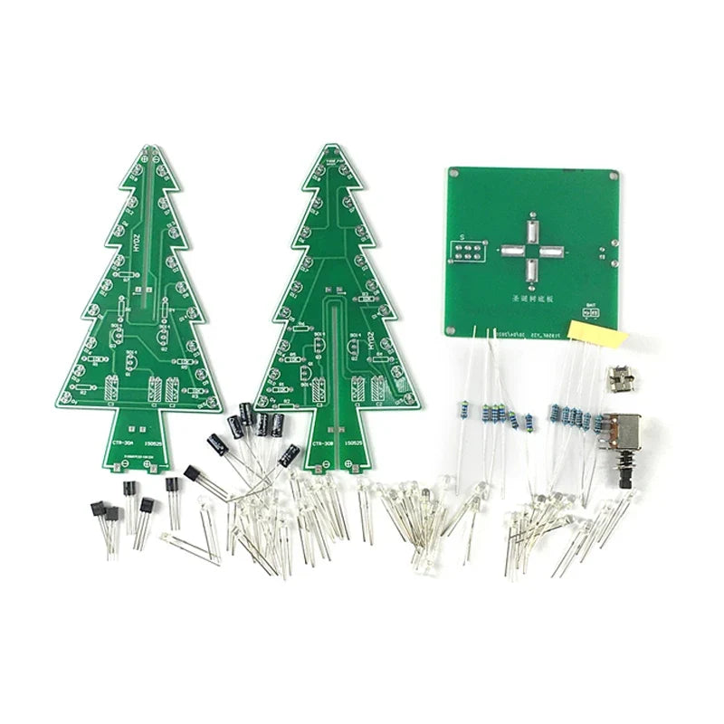 3D Christmas Tree DIY Soldering Kit – Flashing LED Lights