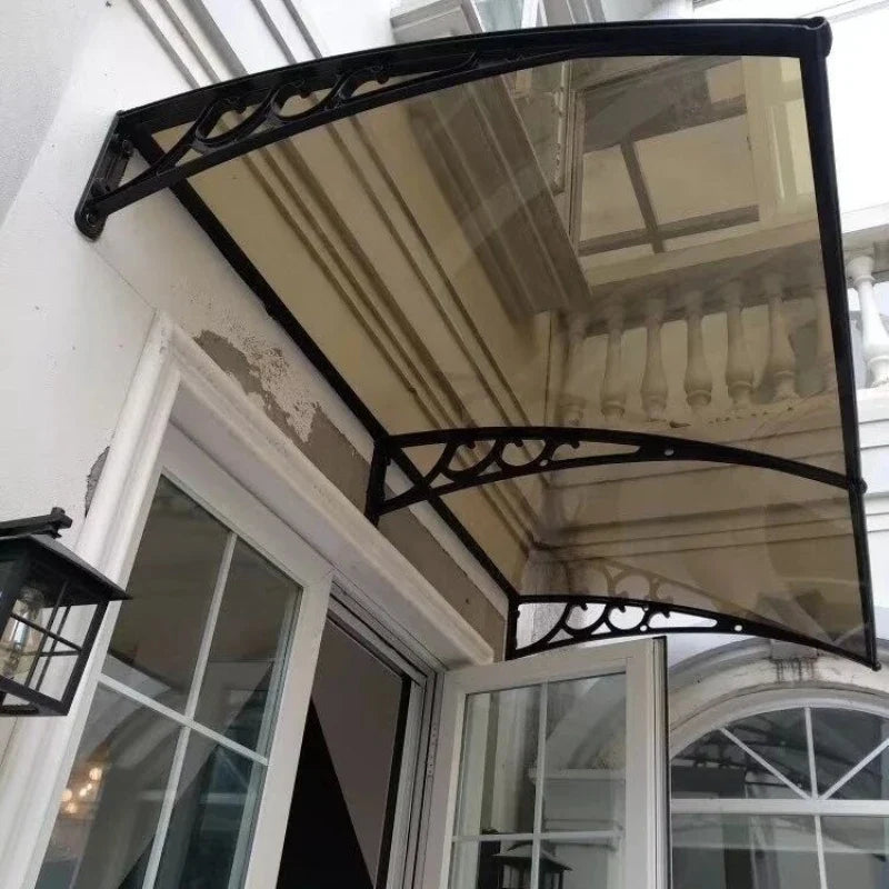 Arched Polycarbonate Door Awning – Wall Mounted Rain Canopy