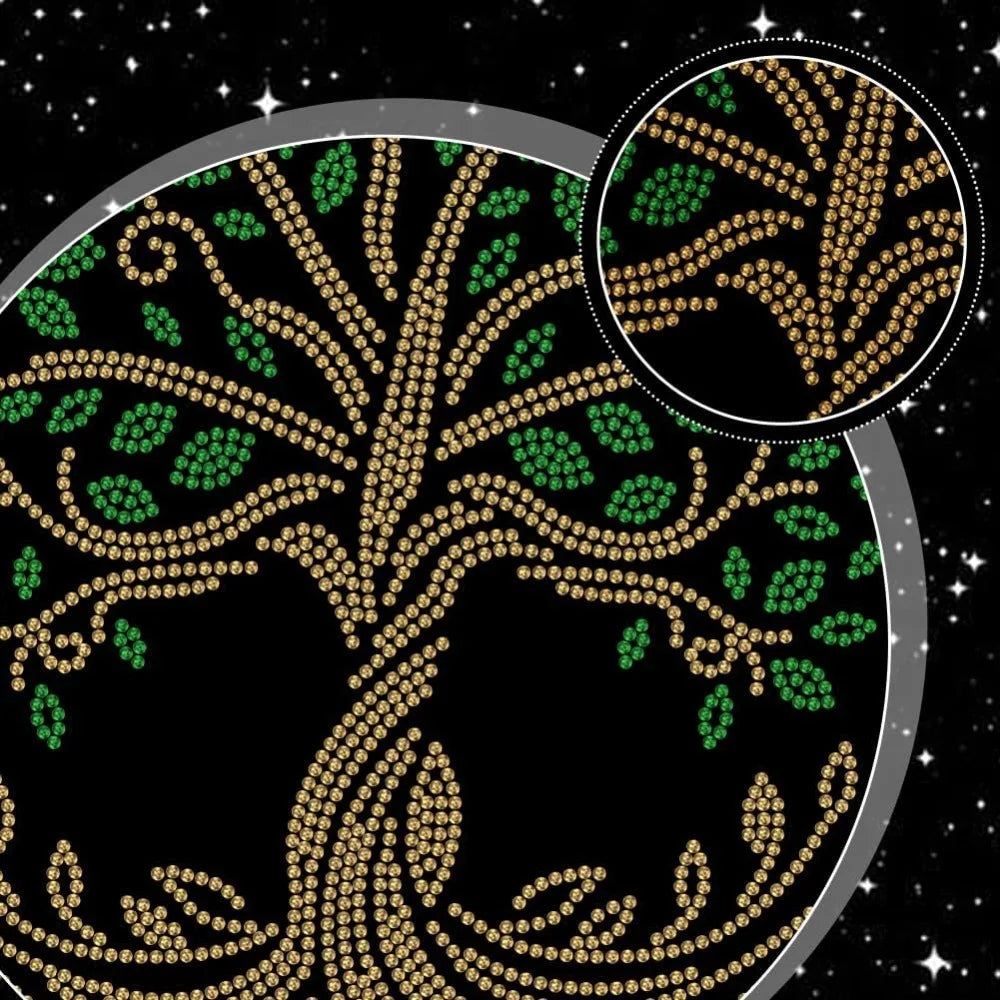 Tree of Life Glass Rhinestone Iron-On Applique Patch 11.7x8.3"
