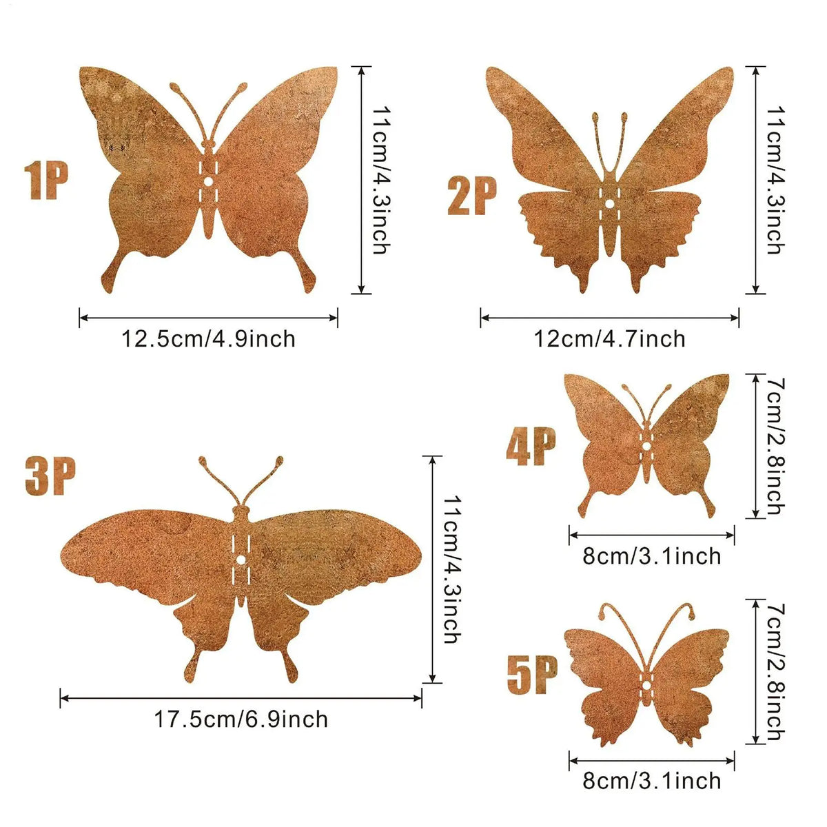 15-Piece Metal Butterfly Wall Decor – 3D Art for Home & Garden