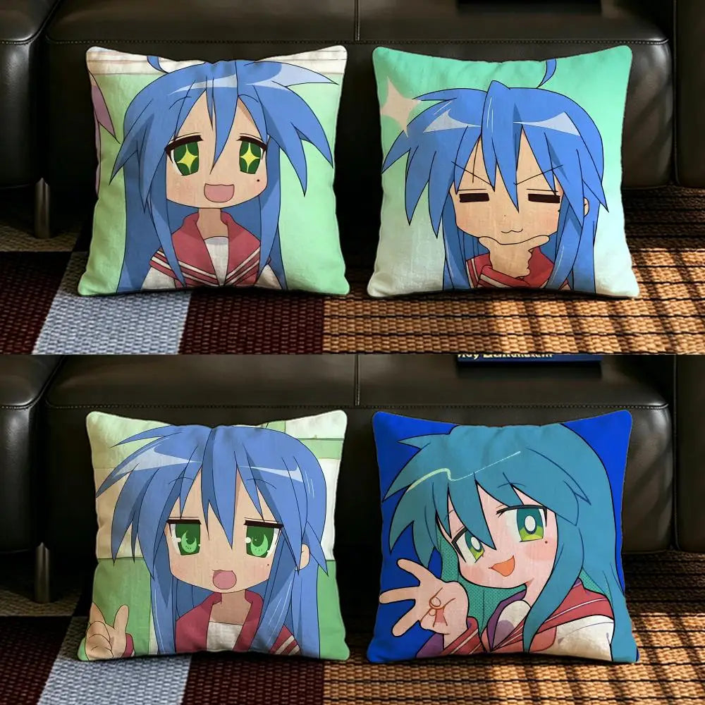 Anime K-Konata Linen Cushion Cover | Sofa & Bed Décor