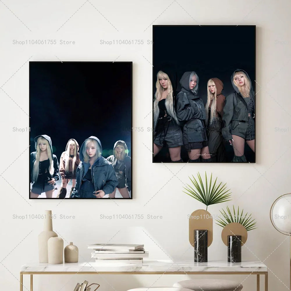 Aespa Kpop Girl Group Poster – Self-Adhesive Waterproof Wall Sticker