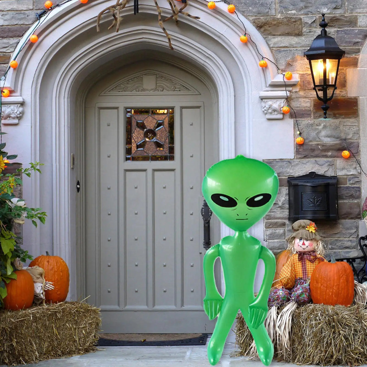 Green Alien Inflate Jumbo Halloween Decorations Balloons Photo Prop