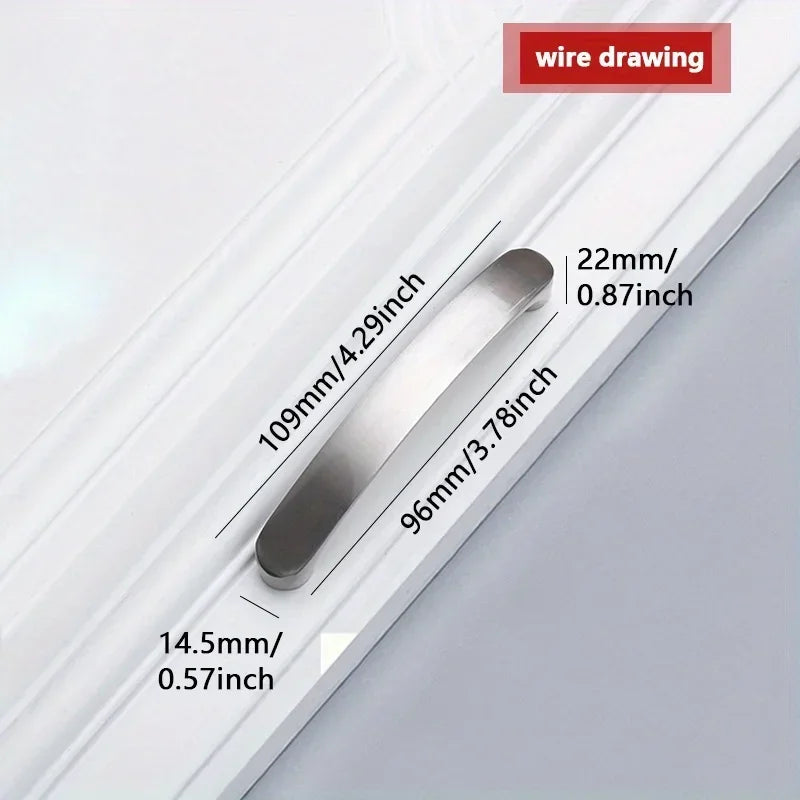 3-Pack Brushed Aluminum Cabinet & Drawer Handles – 96mm