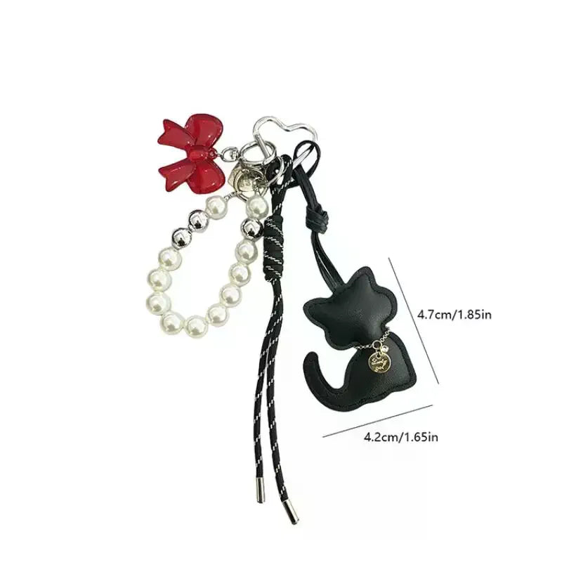 Black Cat Keychain Bag Charm Pendant | Cute Backpack Gift