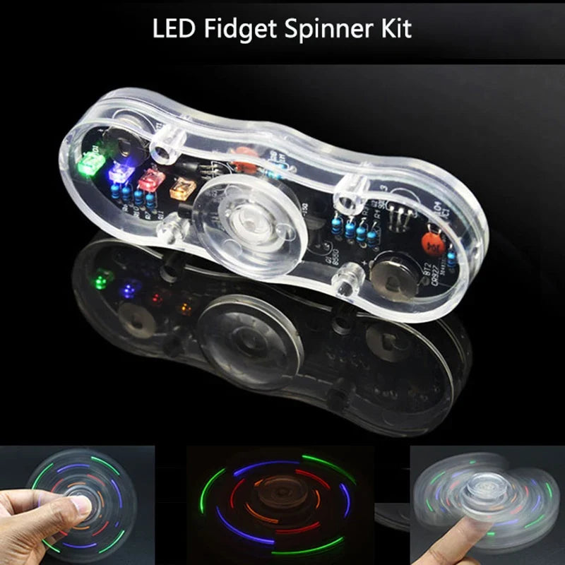 POV Fidget Spinner DIY Soldering Kit – Colorful LED Gyro