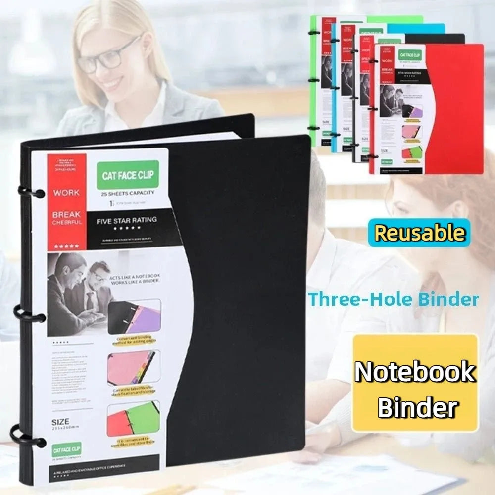 3-Ring Waterproof Loose-Leaf Binder Folder + 200 Lined Sheets