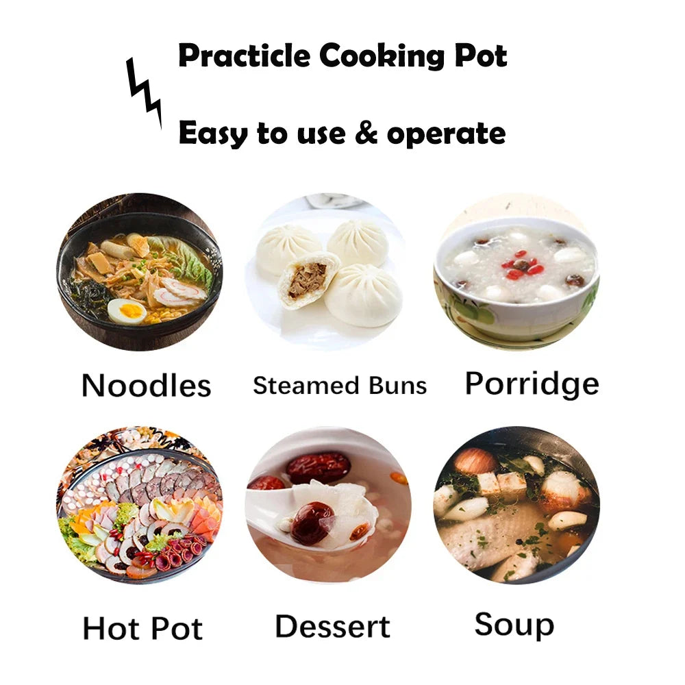BALASHOV 1.8L Mini Electric Hot Pot & Rice Cooker for 1–2 People